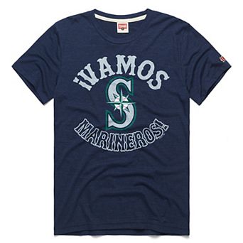 Men's Homage Navy Seattle Mariners Vamos Tri-Blend T-Shirt