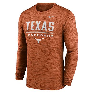 Men's Nike Texas Orange Texas Longhorns Sideline Velocity Dri-FIT Long Sleeve T-Shirt
