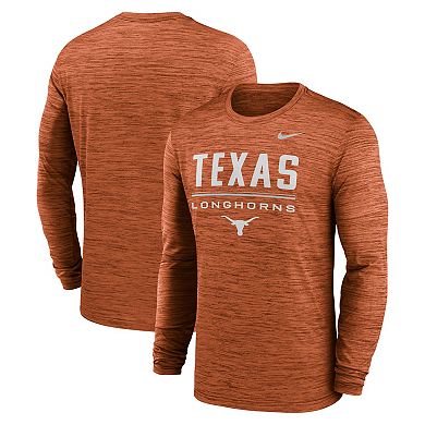 Men's Nike Texas Orange Texas Longhorns Sideline Velocity Dri-FIT Long Sleeve T-Shirt