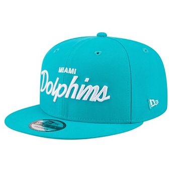 Men's New Era Aqua Miami Dolphins Core Team Script 9FIFTY Snapback Hat