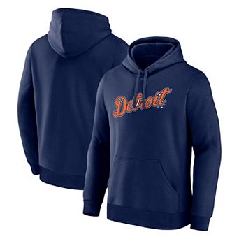 Men's Logo Athletic Navy Detroit Tigers Wordmark Hoodie