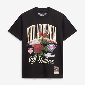 Men's Mitchell & Ness Black Philadelphia Phillies Cooperstown Floral T-Shirt