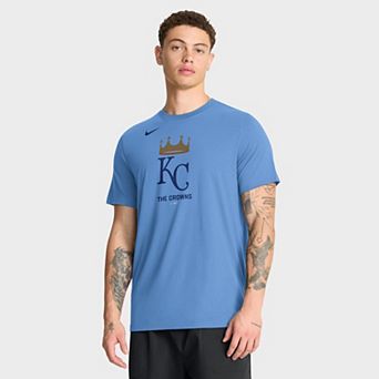 Men's Nike Light Blue Kansas City Royals Tri-Blend Logo T-Shirt