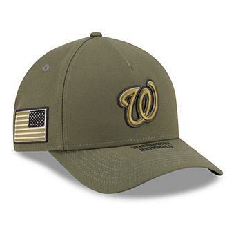 Youth New Era Olive Washington Nationals 2026 Armed Forces Day 9FORTY M-Crown Adjustable Hat
