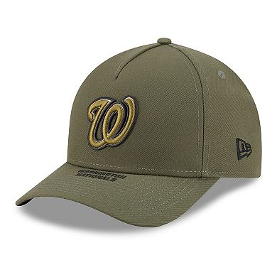 Youth New Era Olive Washington Nationals 2026 Armed Forces Day 9FORTY M-Crown Adjustable Hat