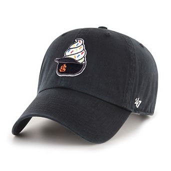 Men's '47 Black San Francisco Giants Ice Cream Helmet Clean Up Adjustable Hat