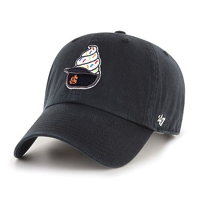Men's '47 Black San Francisco Giants Ice Cream Helmet Clean Up Adjustable Hat