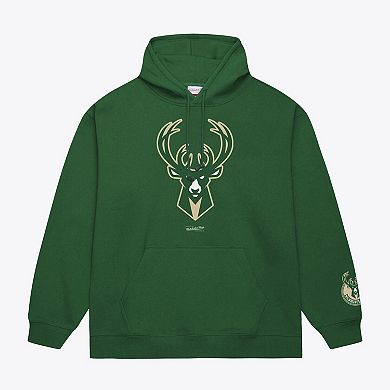 Men's Mitchell & Ness Hunter Green Milwaukee Bucks Basic Fleece Hoodie