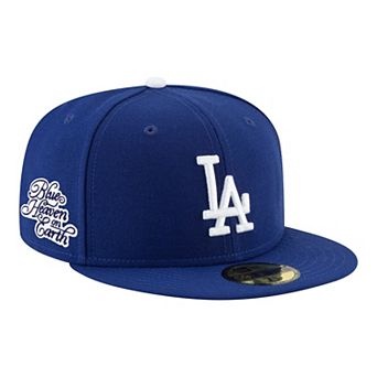 Men's New Era Royal Los Angeles Dodgers Blue Heaven On Earth Script Patch 59FIFTY Fitted Hat