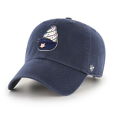 Men's '47 Navy Houston Astros Ice Cream Helmet Clean Up Adjustable Hat