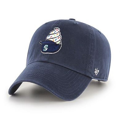 Men's '47 Navy Seattle Mariners Ice Cream Helmet Clean Up Adjustable Hat