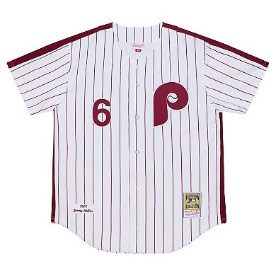 Men's Mitchell & Ness Jimmy Rollins White Philadelphia Phillies 2003 Cooperstown Collection Authentic Jersey