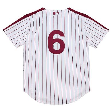 Men's Mitchell & Ness Jimmy Rollins White Philadelphia Phillies 2003 Cooperstown Collection Authentic Jersey