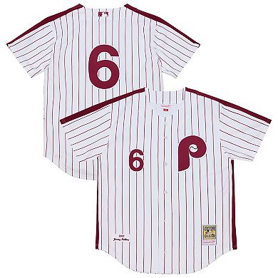 Men's Mitchell & Ness Jimmy Rollins White Philadelphia Phillies 2003 Cooperstown Collection Authentic Jersey