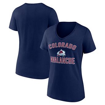 Women's Logo Athletic Navy Colorado Avalanche Arch Victory V-Neck T-Shirt