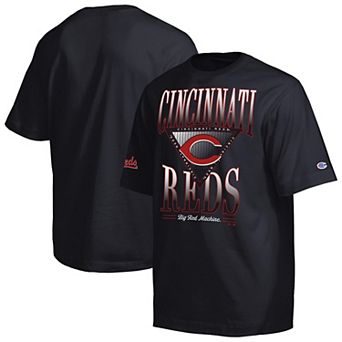 Men's Champion Black Cincinnati Reds Traditions Two Locations T-Shirt