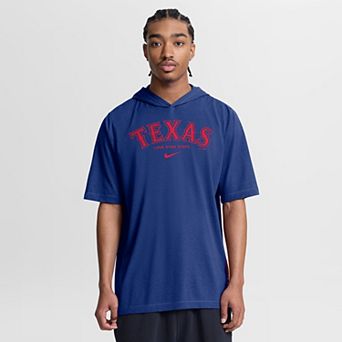 Men's Nike Royal Texas Rangers Arched Wordmark Tri-Blend Hooded T-Shirt