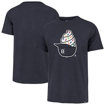 Men's '47 Navy Detroit Tigers Ice Cream Helmet Franklin T-Shirt