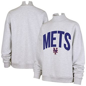 Women's '47 Heather Gray New York Mets Subtle Muse Mock Neck Sweatshirt