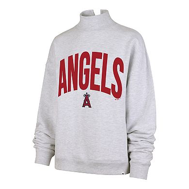 Women's '47 Heather Gray Los Angeles Angels Subtle Muse Mock Neck Sweatshirt