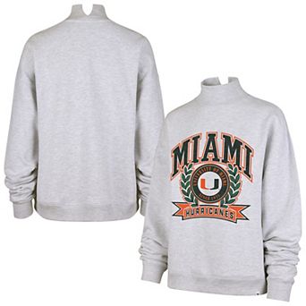 Women's '47 Gray Miami Hurricanes Laurel Arch Mock Neck Sweatshirt