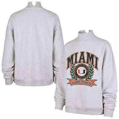 Women's '47 Gray Miami Hurricanes Laurel Arch Mock Neck Sweatshirt