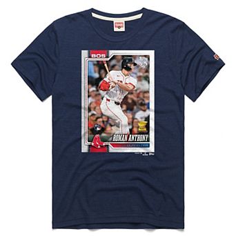 Men's Homage Roman Anthony Navy Boston Red Sox Topps Baseball Card Tri-Blend T-Shirt