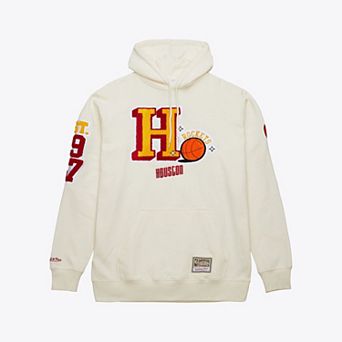 Men's Mitchell & Ness Cream Houston Rockets Sswagger Fleece Hoodie