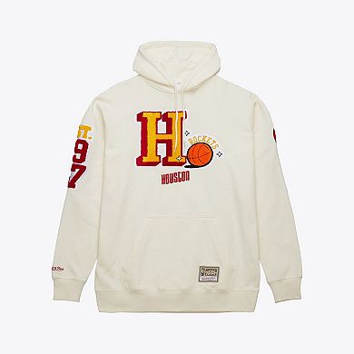 Men's Mitchell & Ness Cream Houston Rockets Sswagger Fleece Hoodie