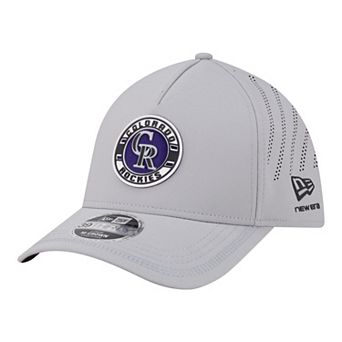 Men's New Era Gray Colorado Rockies Patch 39THIRTY A-Frame M-Crown Perforated Flex Hat