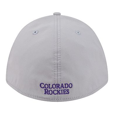 Men's New Era Gray Colorado Rockies Patch 39THIRTY A-Frame M-Crown Perforated Flex Hat