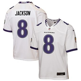 Youth Nike Lamar Jackson White Baltimore Ravens Game Jersey