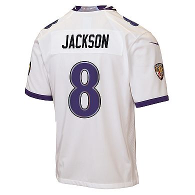 Youth Nike Lamar Jackson White Baltimore Ravens Game Jersey