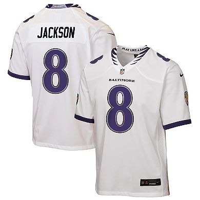 Youth Nike Lamar Jackson White Baltimore Ravens Game Jersey