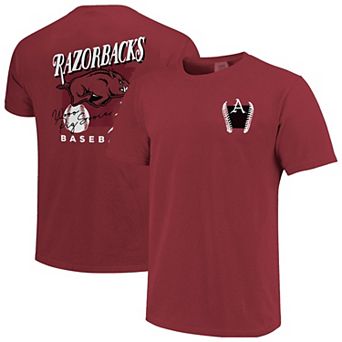 Men's Crimson Arkansas Razorbacks Drawn Mascot Baseball T-Shirt