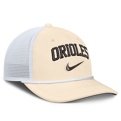 Men's Nike Natural/White Baltimore Orioles Rise Dri-FIT Trucker Adjustable Hat