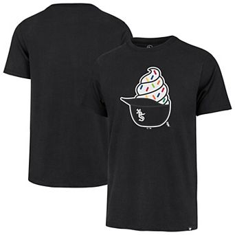 Men's '47 Black Chicago White Sox Ice Cream Helmet Franklin T-Shirt
