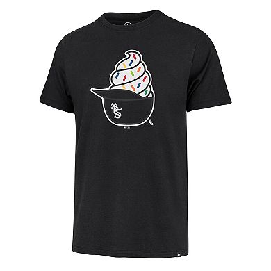 Men's '47 Black Chicago White Sox Ice Cream Helmet Franklin T-Shirt