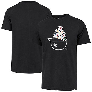 Men's '47 Black Chicago White Sox Ice Cream Helmet Franklin T-Shirt