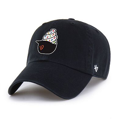 Men's '47 Black Baltimore Orioles Ice Cream Helmet Clean Up Adjustable Hat