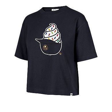 Women's '47 Navy Milwaukee Brewers Ice Cream Helmet T-Shirt