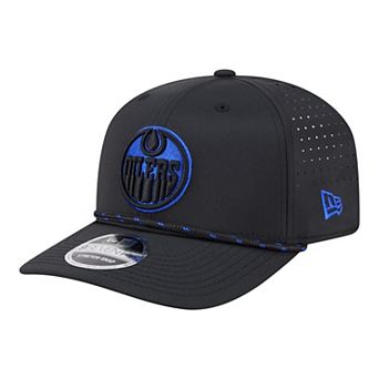 Men's New Era Black Edmonton Oilers Sport Vented 9SEVENTY Rope Adjustable Hat