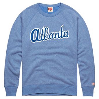 Men's Homage Light Blue Atlanta Braves Cooperstown Collection Crewneck Sweatshirt