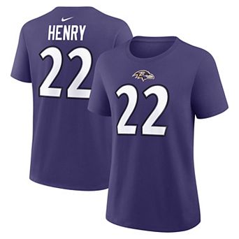 Women's Nike Derrick Henry Purple Baltimore Ravens Name & Number T-Shirt