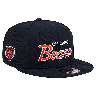 Men's New Era Navy Chicago Bears Core Team Script 9FIFTY Snapback Hat