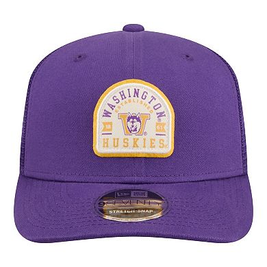 Men's New Era Purple Washington Huskies Patched 9SEVENTY Trucker Adjustable Hat