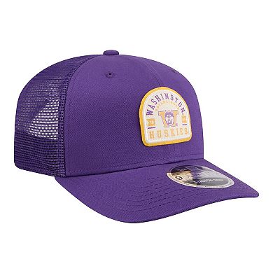 Men's New Era Purple Washington Huskies Patched 9SEVENTY Trucker Adjustable Hat