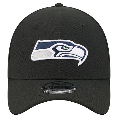 Men's New Era Black Seattle Seahawks Core Team 39THIRTY Flex Hat