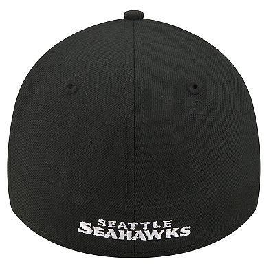 Men's New Era Black Seattle Seahawks Core Team 39THIRTY Flex Hat
