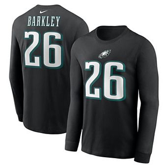 Men's Nike Saquon Barkley Black Philadelphia Eagles Name & Number Long Sleeve T-Shirt